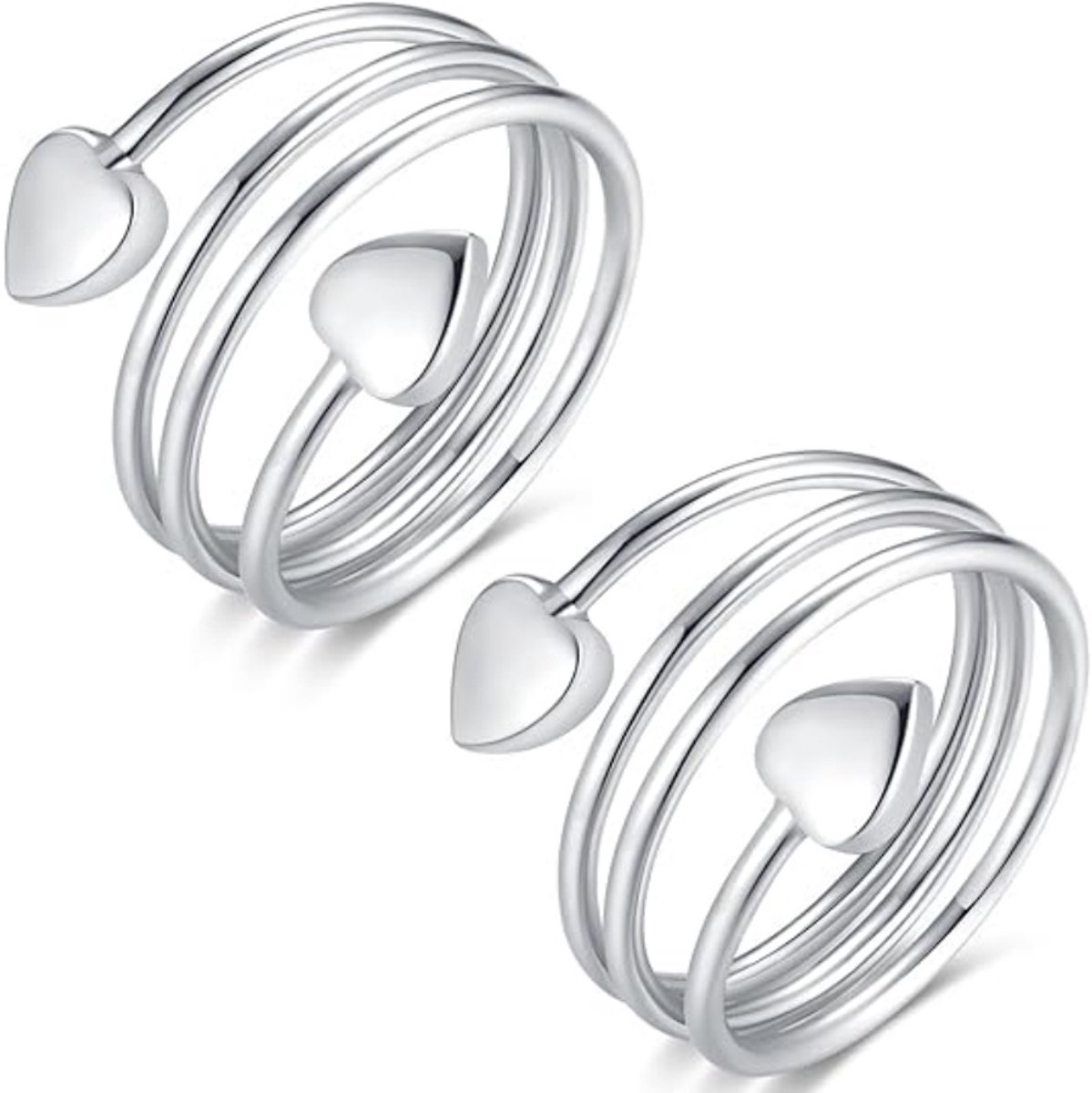 Daity 2 stuk - ring, originele magnetische wellnessring voor dames en heren – open, lichtgewicht en waterbestendige ring van roestvrij staal