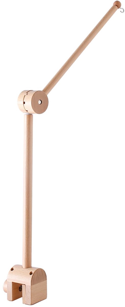 SnelShoppen - Promise Babe Baby Mobiel Houder Hout 360 Graden Draaibaar Hoogte Verstelbare Houder voor Babybedje en Luiertafel - Perfect voor Muziekdo