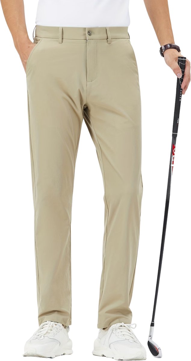 Currero Pantalon Heren Chino Regular Fit Golfbroek Nette Broek Met Elastische Tailleband Volwassenen S Creme