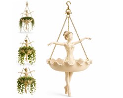 Ryoudavell - Hangende Plantenbak Balletdanser – Decoratieve Hangpot voor Bloemen – hangende plantenbak met ketting – Balkondecoratie - bloempot - Geschikt voor Binnen en Buiten – Stijlvolle Tuinaccessoire voor Porch en Patio