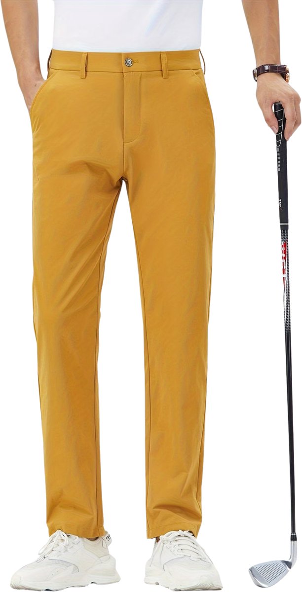 Currero Pantalon Heren Chino Regular Fit Golfbroek Nette Broek Met Elastische Tailleband Volwassenen XXL Oranje