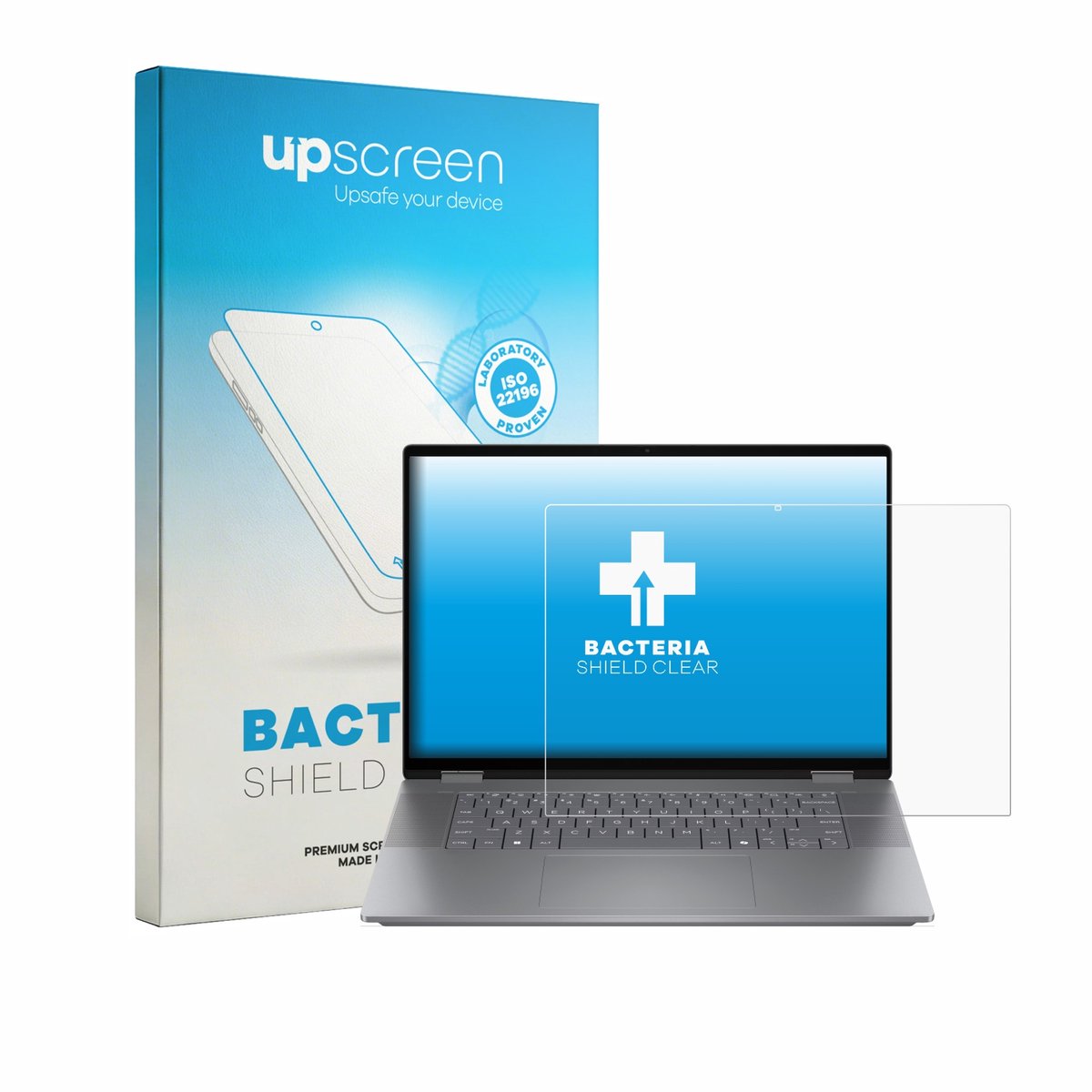 upscreen - Screenprotector voor HP OmniBook X Flip NGAI 16-ar - Folie Beschermfolie transparant antibacterieel