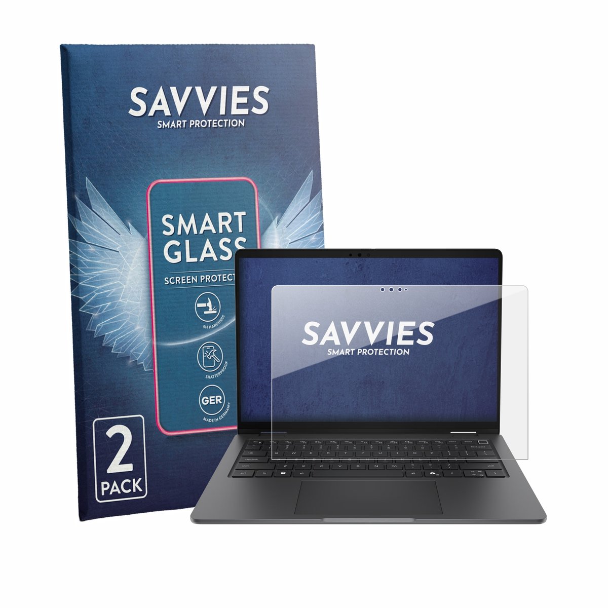 2 Stuks Savvies Screenprotector - geschikt voor Dell Pro 7 Series 13 2-in-1 P703260 - beschermfolie glas transparant