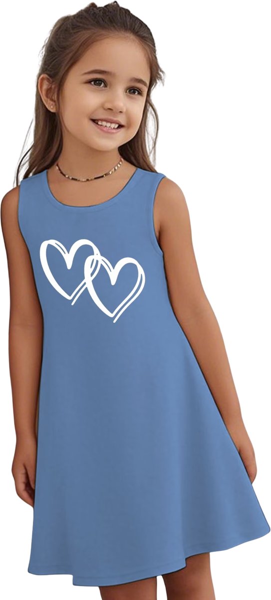 Currero Zomerjurk Meisjes Zomerjurken Kinderen Jurk Meisje Ibiza Stijl Sundress Kinderkleding 15-16 Jaar Blauw