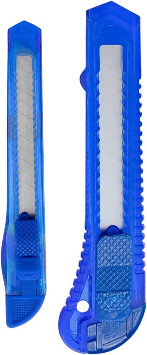 Breekmessen Set van 2 – Stanleymes – Afbreekmes 10 mm & 18 mm – Cuttermes – Snijmes – Hobbymes – Utility Knife – Vervangbare Mesjes – Ergonomisch Kunststof Handvat