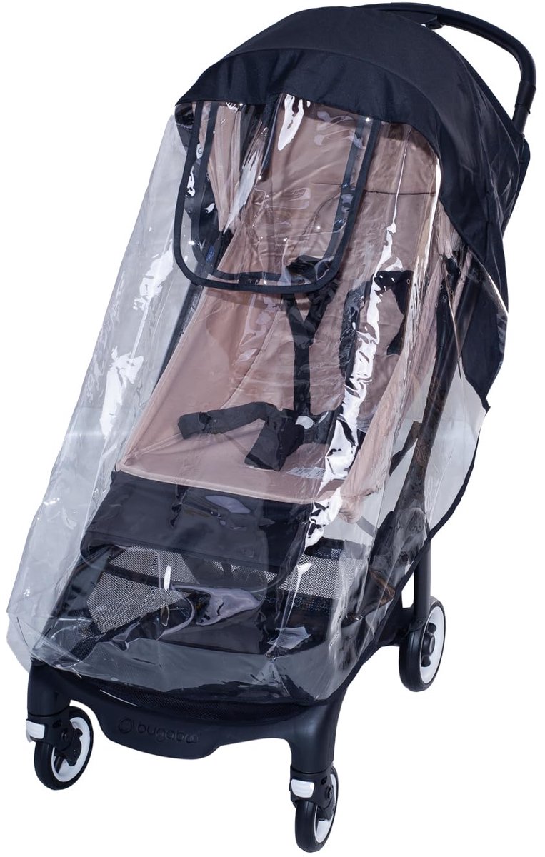 SnelShoppen - Kinderwagen Regenhoes Bescherming Schild met Interactief Venster voor Bugaboo Butterfly 1 en 2, Waterdicht, Transparant, Perfect voor Ki