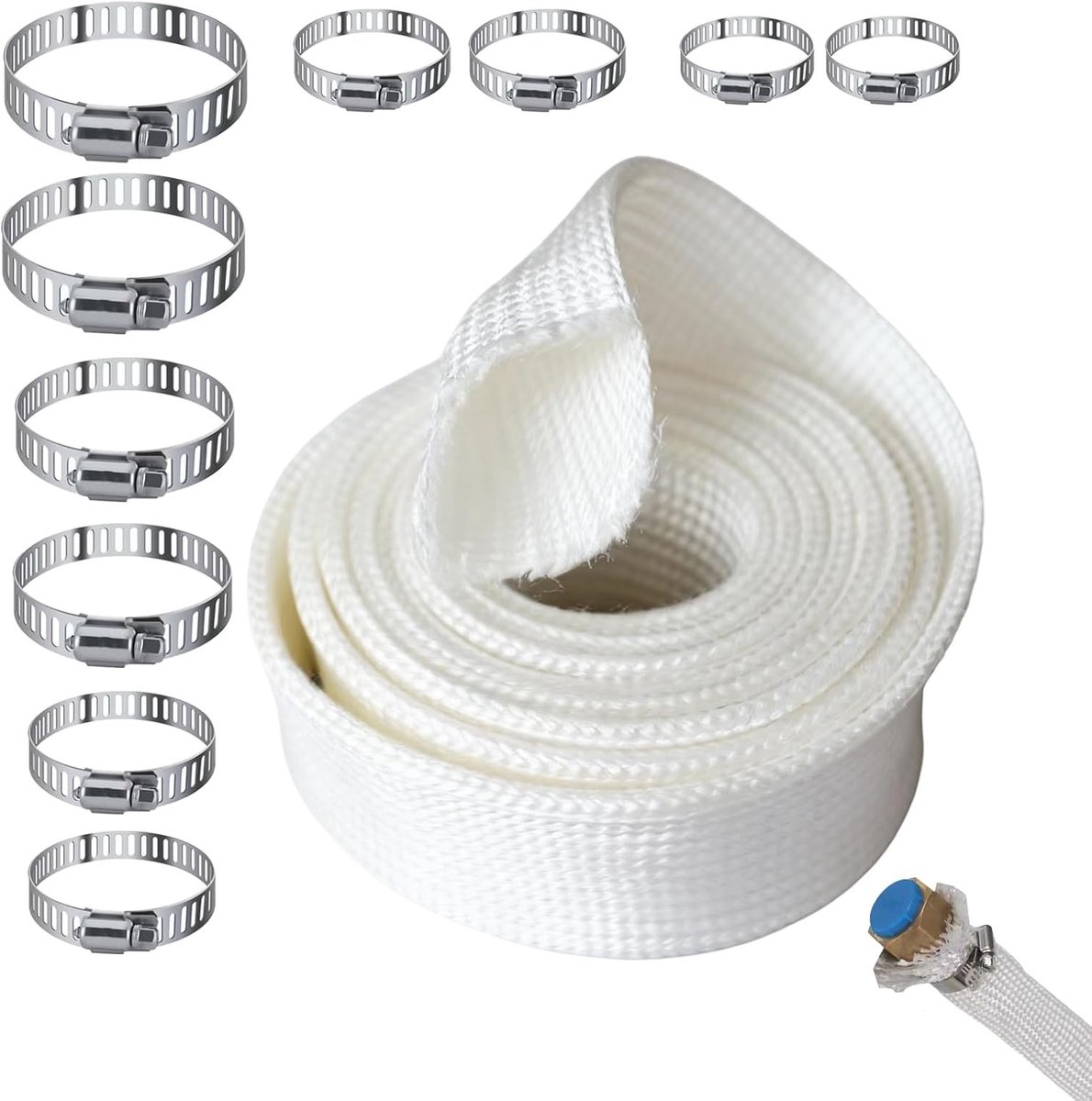 Geïsoleerde uitlaatbuis 25mm voor 200cm elektrische generator met 10 klemmen, hittebestendig en chemisch resistent exhaustsysteem