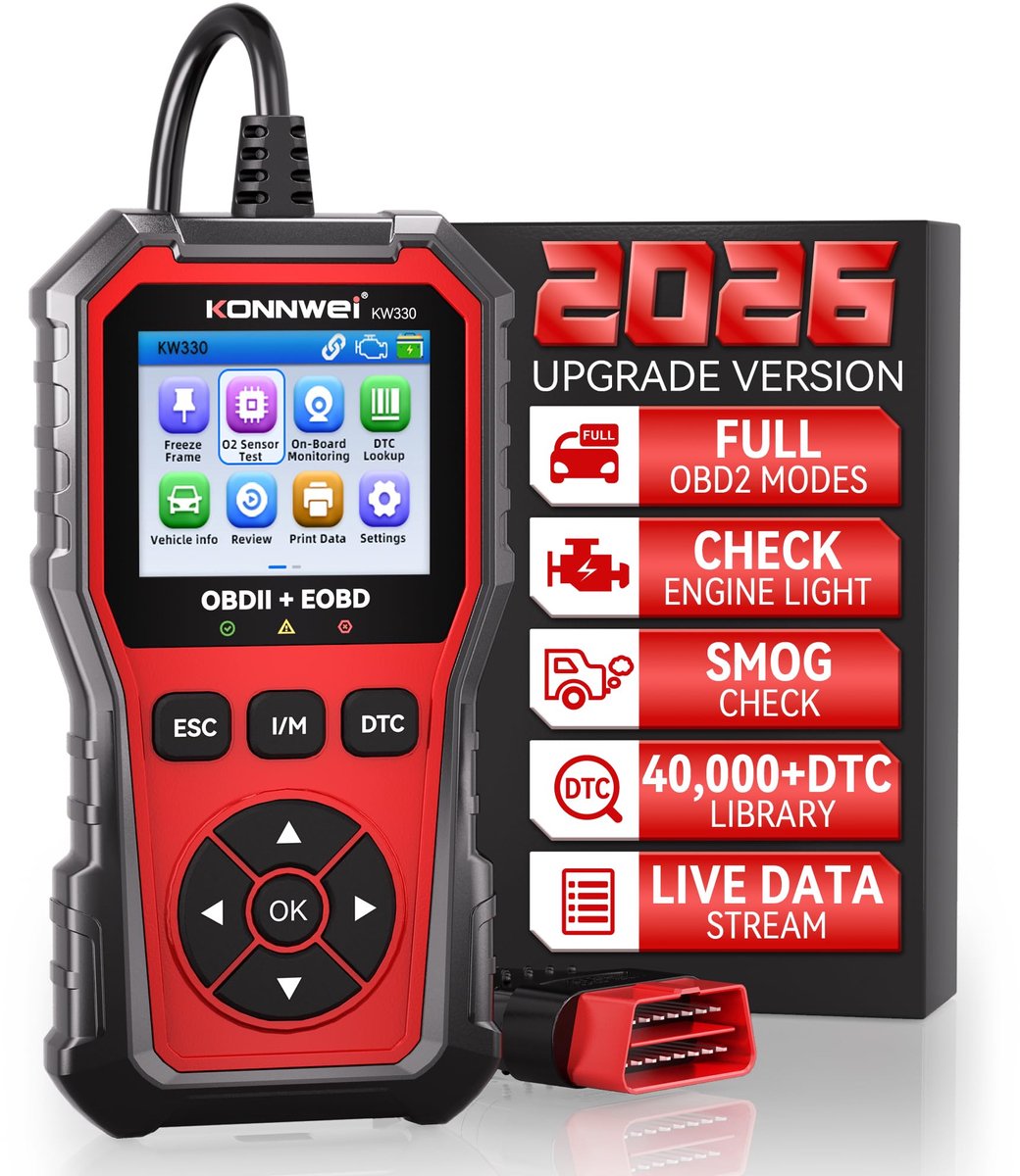 Konnwei KW330 OBD2-scanner – 2,8 inch kleurenscherm – USB update en print thumbnail 2
