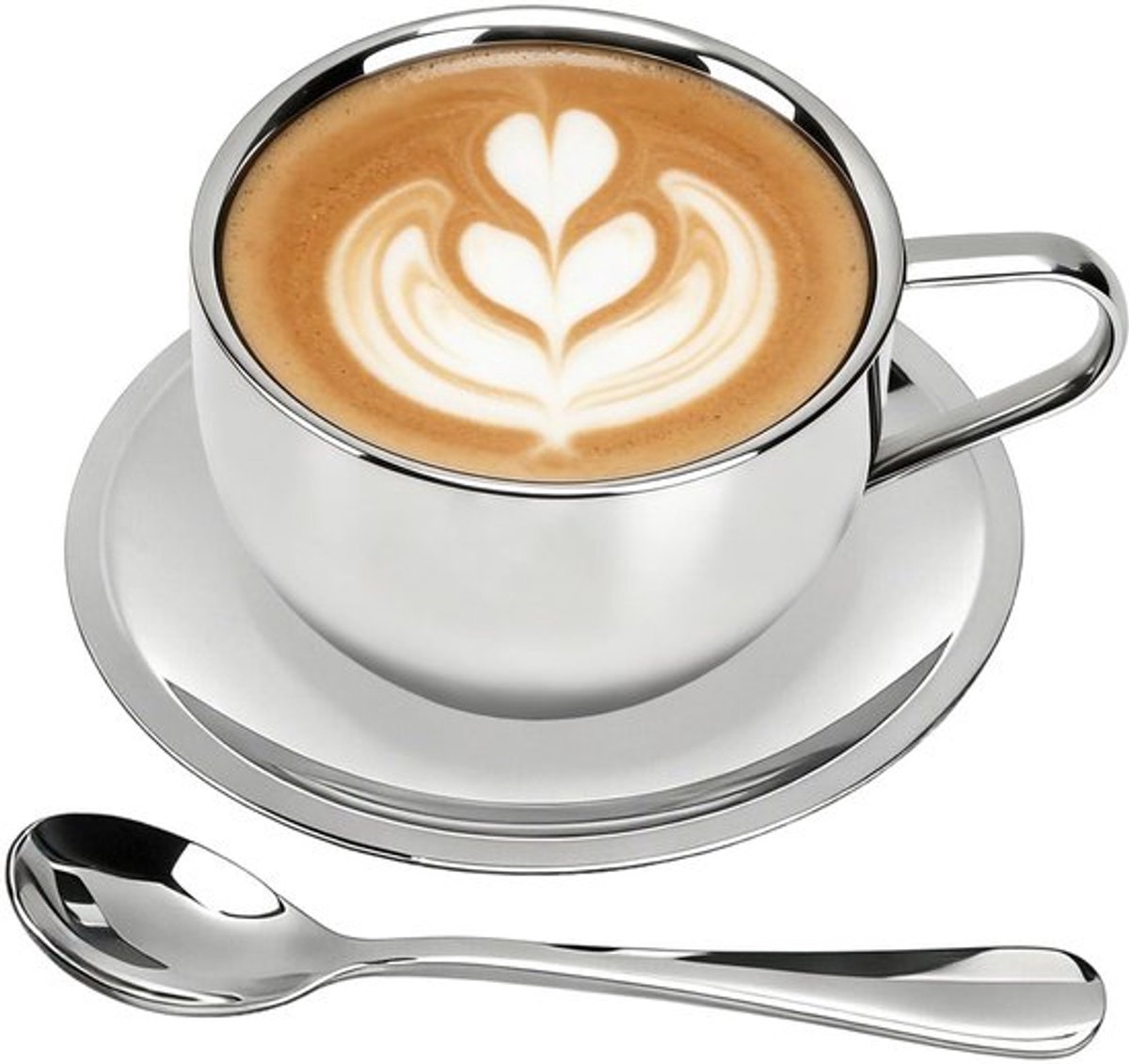 Koffiekopjesset Geïsoleerd - Dubbelwandige Mokken - 3 Stuks - Roestvrij Staal - Elegant Design - Comfortabele Textuur