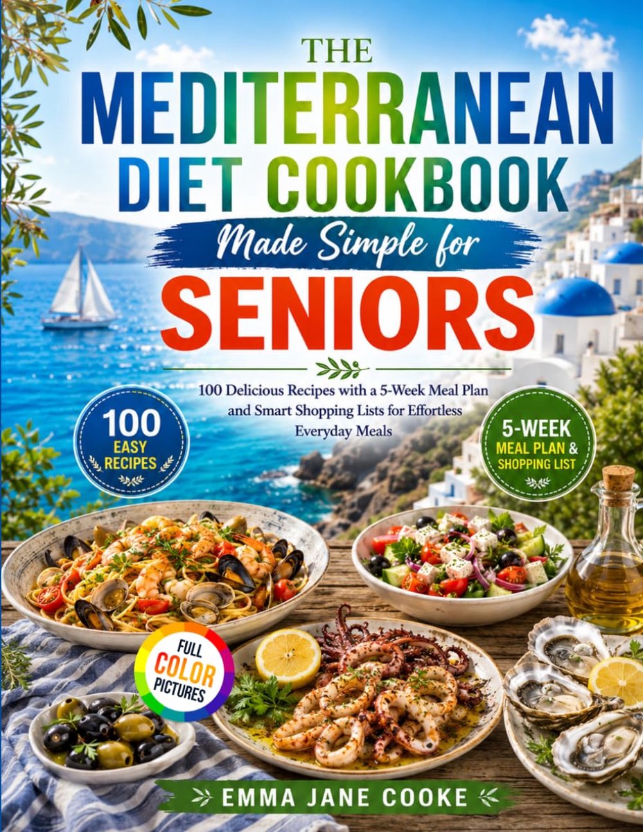 SnelShoppen - Mediterraan Kookboek voor Senioren - 100 Heerlijke Recepten met 5-Weeks Maaltijdplan en Slimme Boodschappenlijsten voor Eenvoudige Maalt