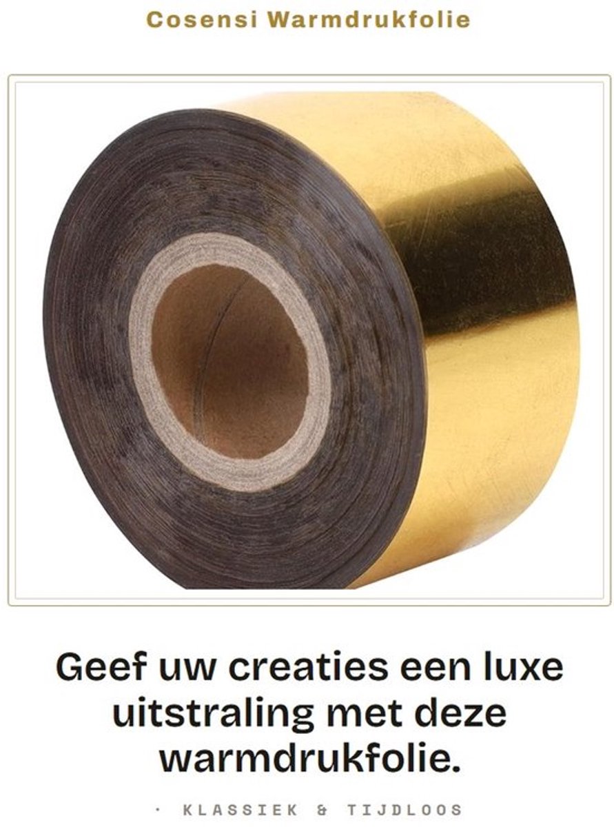 Warmdrukfolie voor Decoratie 3cm x 120m Goud