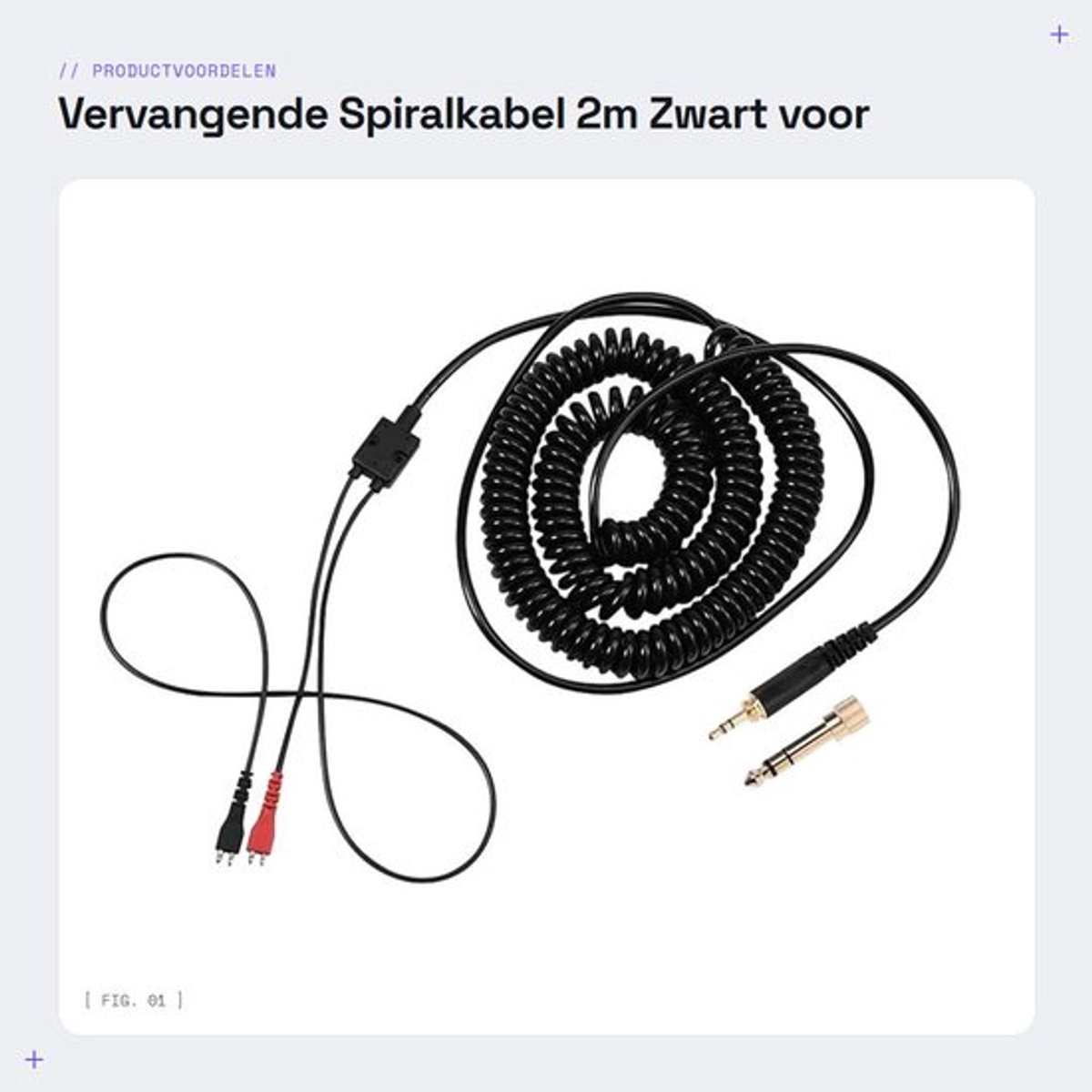 Vervangingskabel 2m - HD25/HD 222/HD 224/HD 230/HD 250/HD 540 - 3.5mm/6.5mm Plug - Schokbestendig - Zachte Materiaal - Antiradiatie - Headphone Kabel