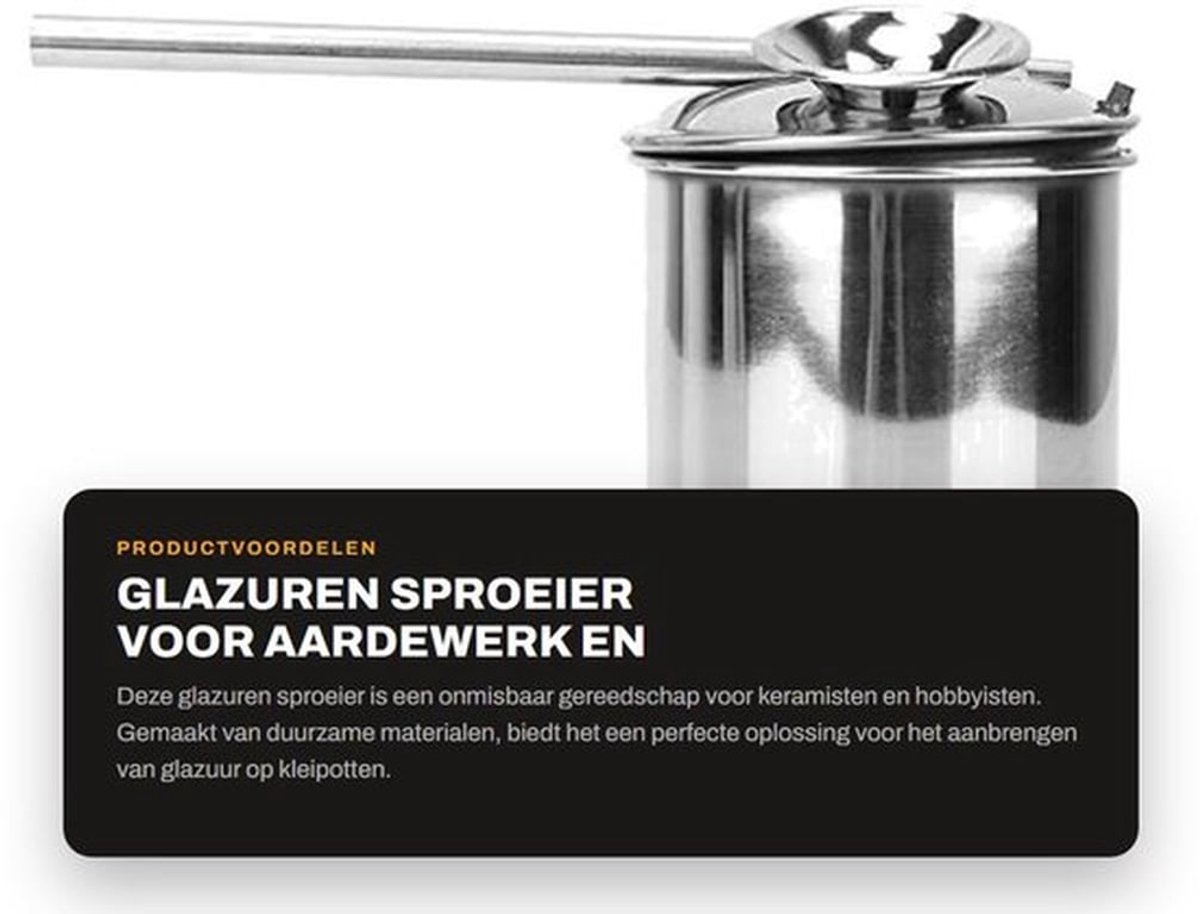 Glazuren Sproeier RVS - Aardewerk Verstuiver - Keramische Accessoires - Spuit Klei Gereedschap - 300ml - Praktisch Gereedschap - Keramiek Sproeier