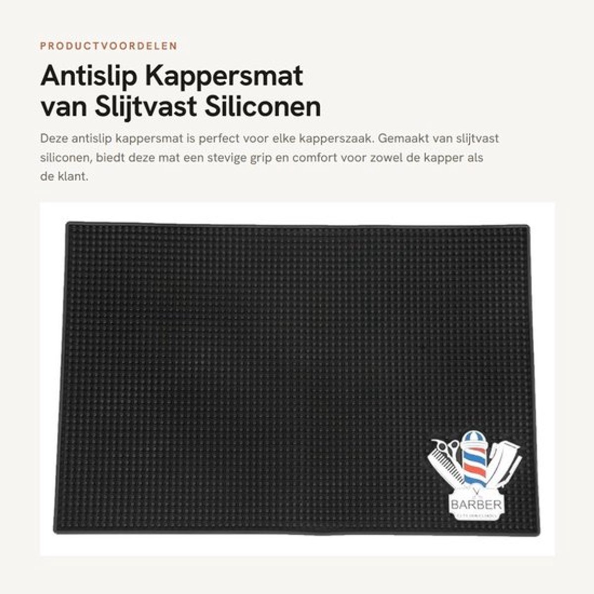 Kappersmat antislip - Slijtvast - Praktische kwaliteit - Kappershulpmiddelen - Kapperszaak - Geschikt voor kapsalons - Antislipmat
