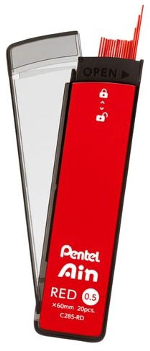 Pentel Ain Vulpotloodstiften 0.5 MM Rood # C285-RD 20 Stuks