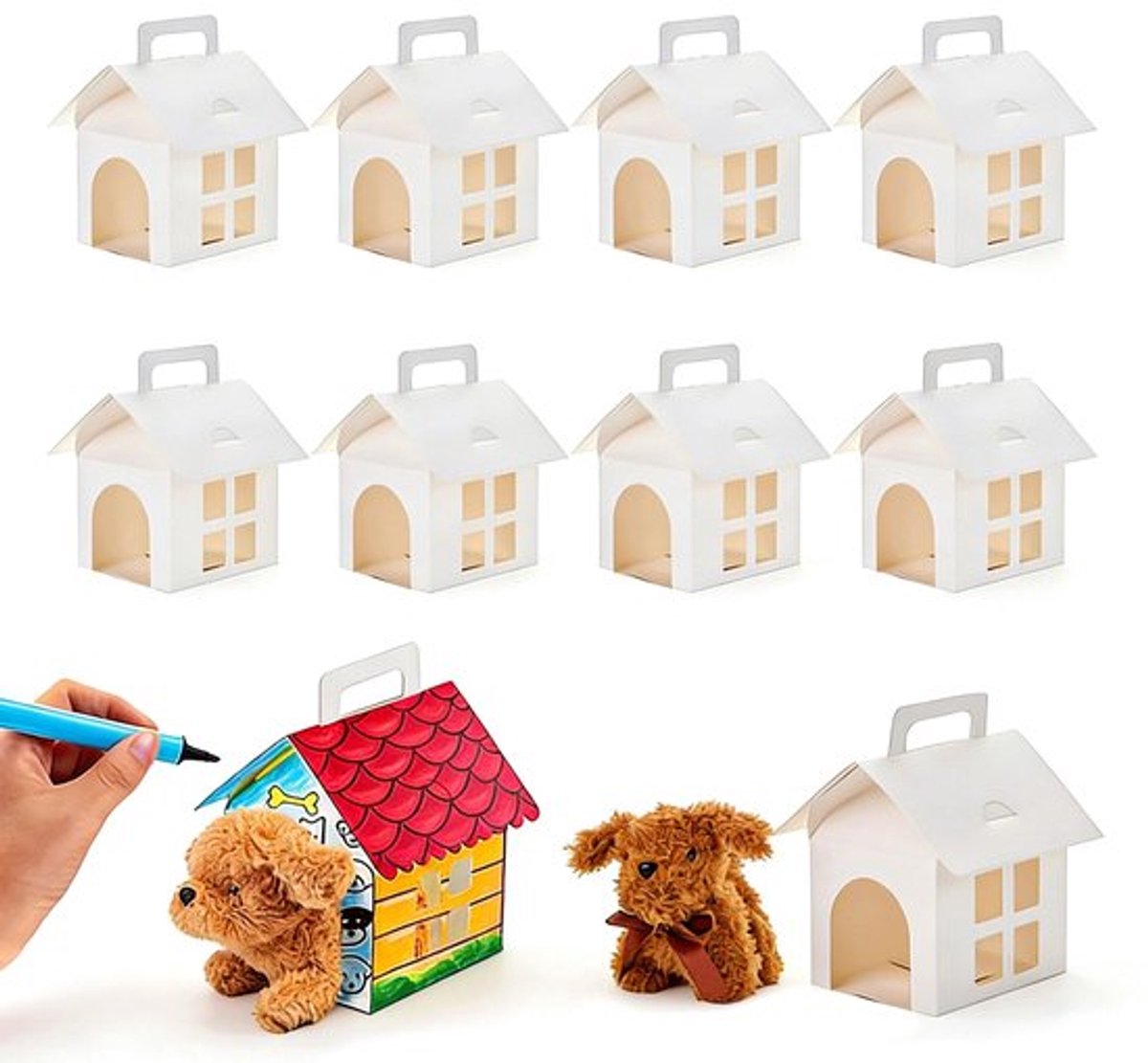 Geschenkdozen - Doe-het-zelf Huisvorm - Witte Cadeauverpakking - Snoepdozen - Karton - Creatieve Decoratie
