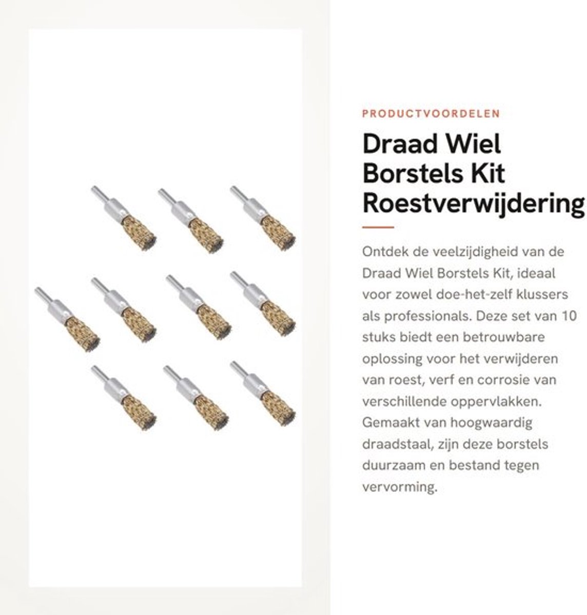 Draadwielborstels 10 Stuks - 16mm Pen Type - Roest/Corrosie/Verf Verwijdering - Hoogwaardig Staaldraad - Universele Boor Bevestiging - Duurzaam en Praktisch - Borstels
