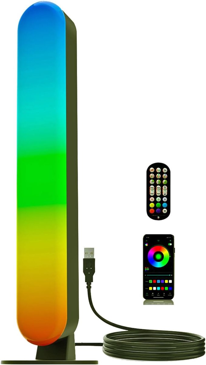 SnelShoppen - RGB Lichtbalk LED Tafellamp voor Gaming en TV Achtergrondverlichting - USB-gevoed met APP en Afstandsbediening - Kleuren Muzieksynchroni