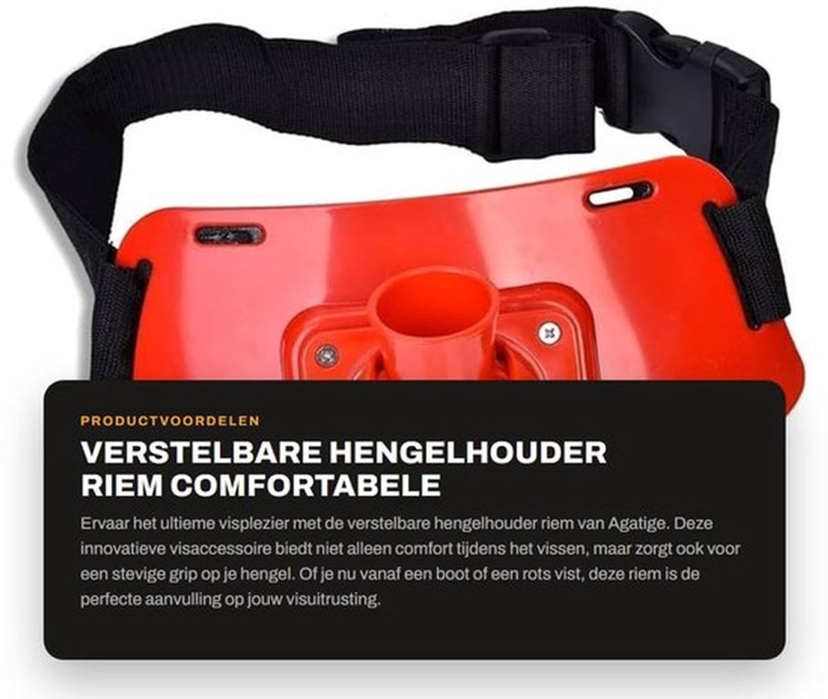 Vishengelhouder Hoogwaardige ABS - Verstelbare Taille - 90 Graden Rotatie - Comfortabele Draagband - Antislip Bevestiging - Ideaal voor Boot- en Rotsvissen - Vishengelriem