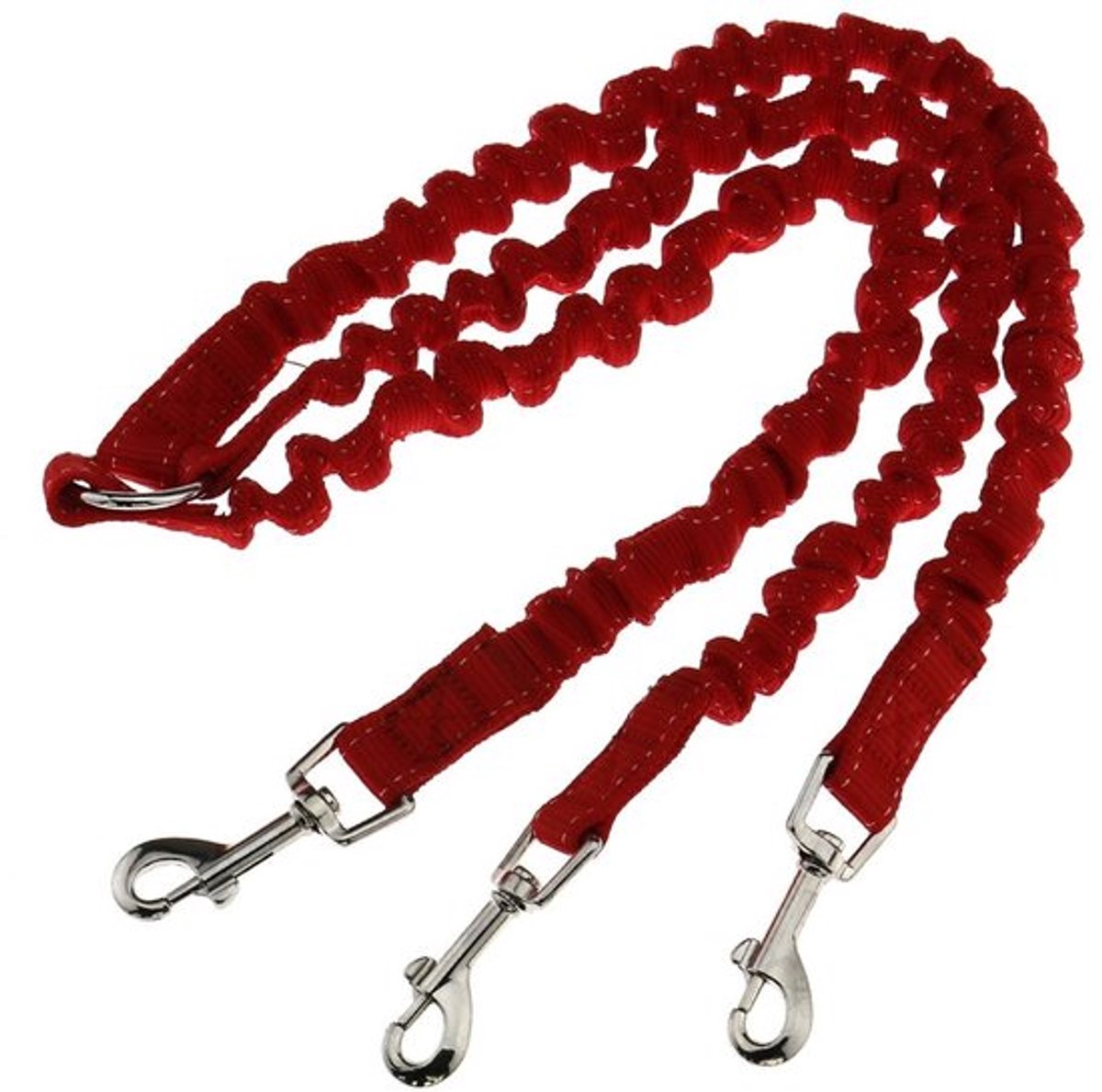Hondensnoer 3-Weg - Elastisch Bungee - 90 centimeter - Zacht/Duurzaam Nylon - Knoopvrij Ontwerp - Handgreep met Voering - Hondenriem