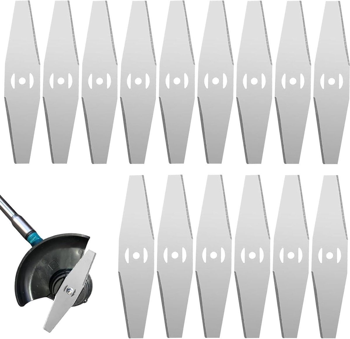 SnelShoppen - 15 Stuks Metal Grass Trimmer Blades, Vervangende Metaal Trimmer Messen voor Grasmaaier, Robuuste en Duurzame Bladen voor Tuin en Landsch