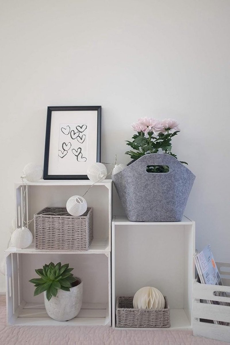 Opbergkist - Houten Opbergbox - Vintage Wit - Multifunctioneel - Perfect voor Organisatie - Compact formaat
