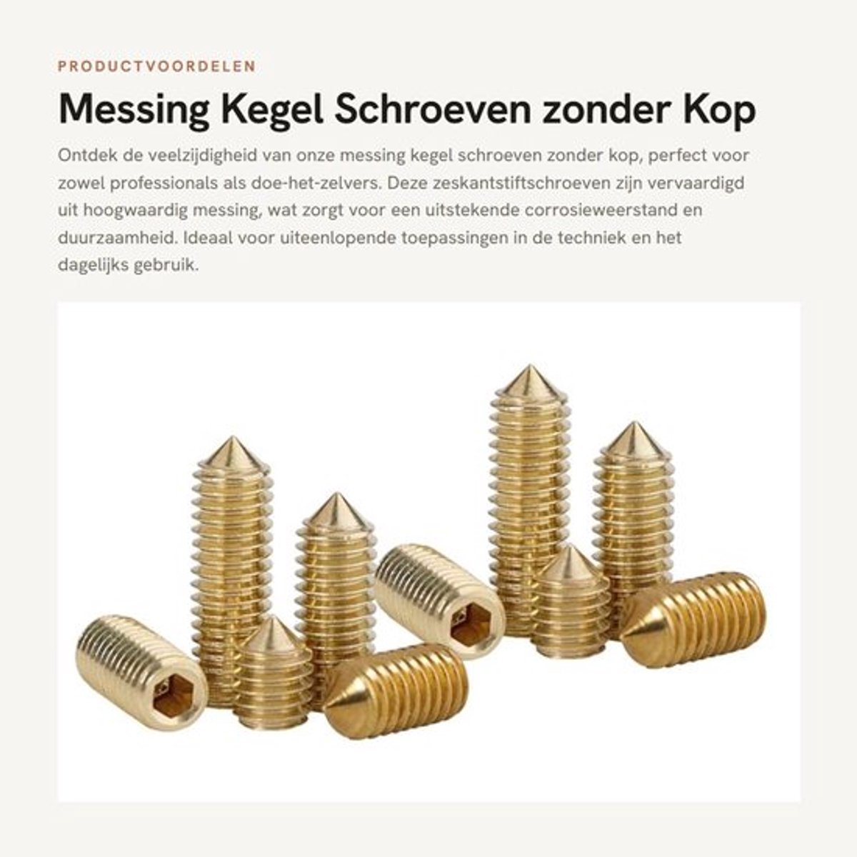 Zeskantstiftschroef M6×8mm - Messing - Inbuskop - 10 Stuks - Schokbestendig - Duurzaam - Antiroest - Inbusschroef