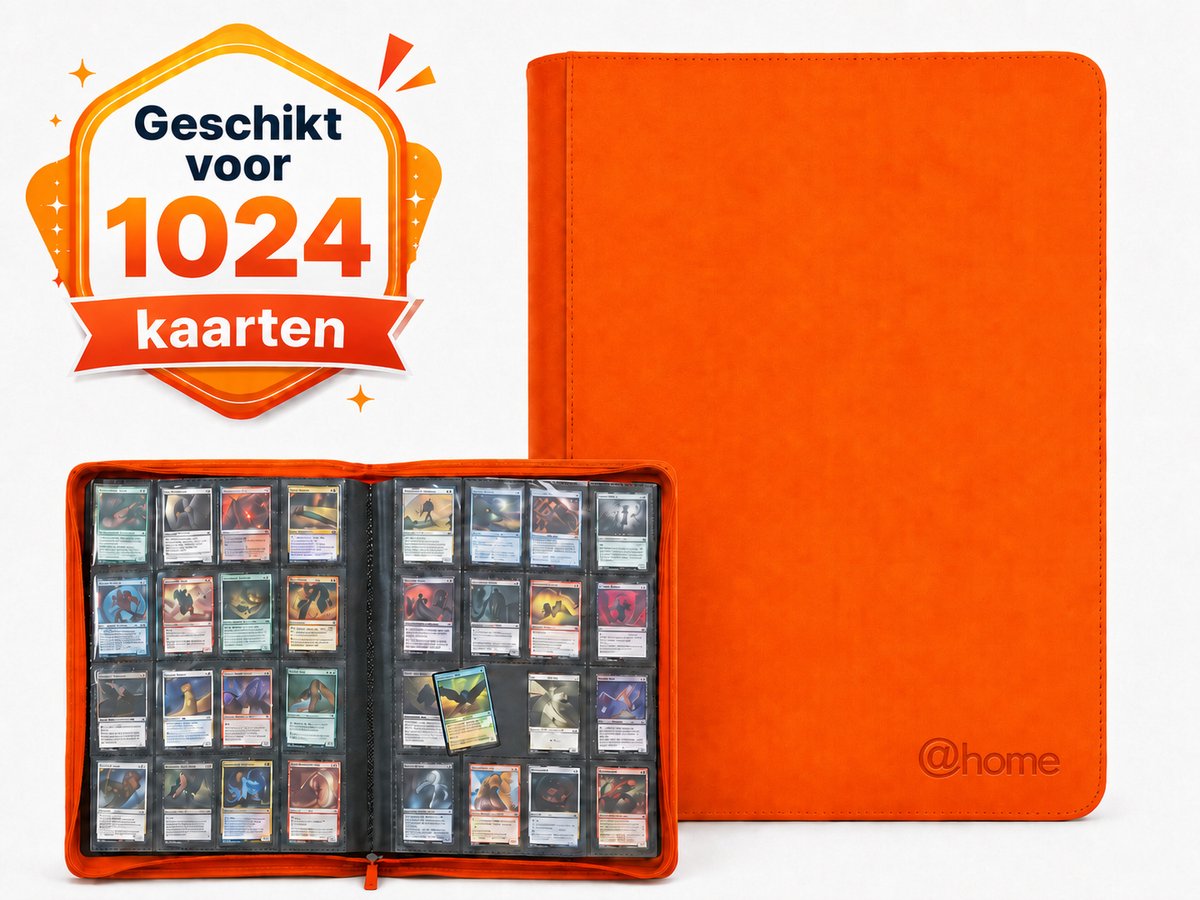 1024 4x4 Pocket Trading Card Binder-Oranje-Verzamelmap voor Pokémon, MTG, TCG Kaarten