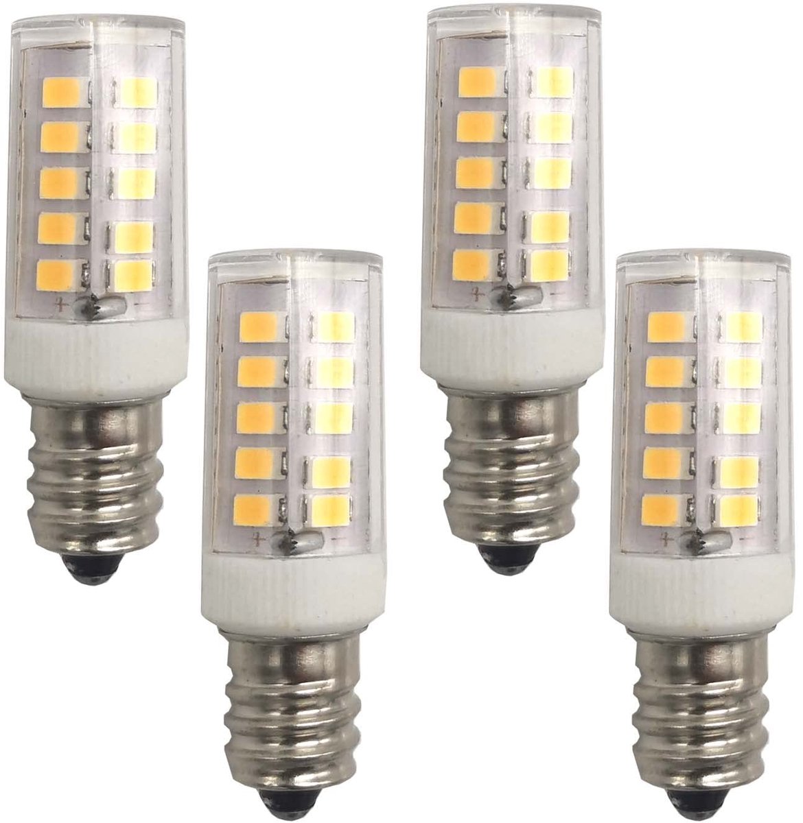 SnelShoppen - QLEE Led 2W E12 Kandelaar Lamp 12V-24V Warm Wit 3000k Kroonluchter Licht Vervanging voor Koelkast, Garage, Deur, 4 Stuks, 250lm