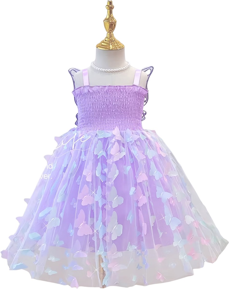 Currero Zomerjurk Meisjes Zomerjurken Kinderen Jurk Meisje Ibiza Stijl Sundress Kinderkleding Violet 7-8 Jaar Paars