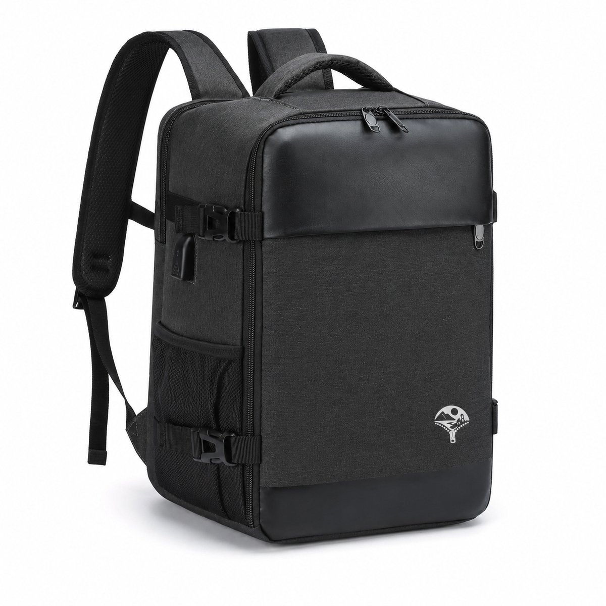 Reisgemak Handbagagerugzak & Schooltas - 40x20x25 cm - Donkergrijs