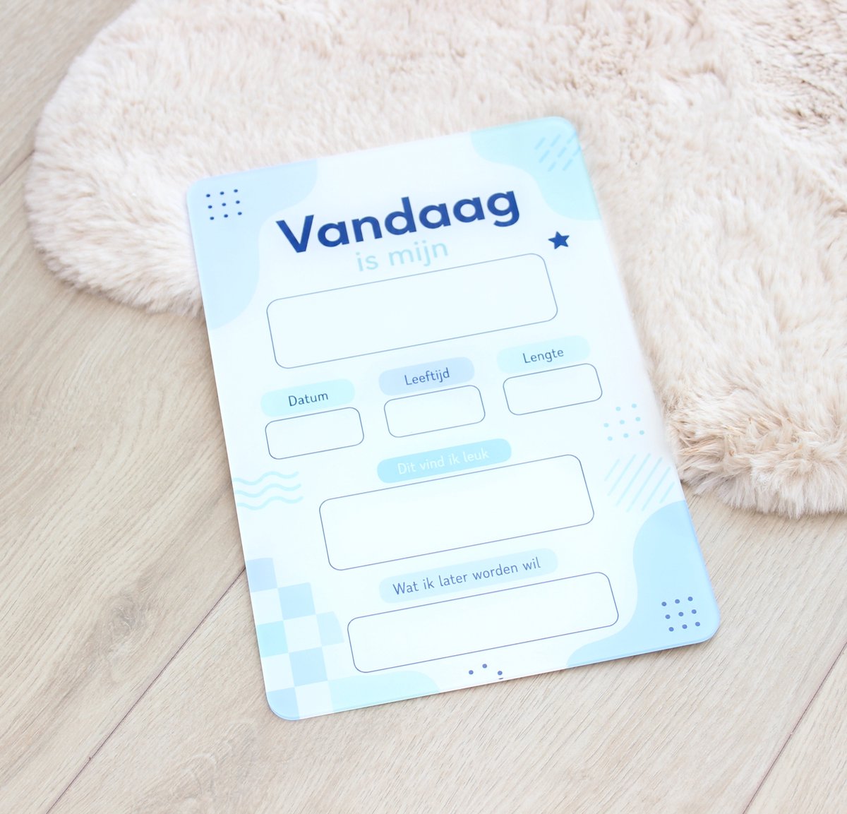 Eerste & laatste schooldag invulbord – Herbruikbaar plexiglas schoolbord – Back to School – Nieuw schooljaar – Blauw