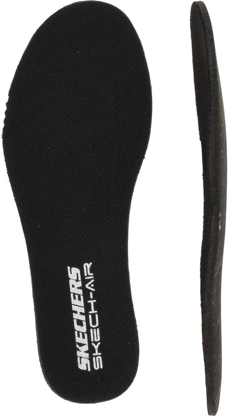 Zwarte Skechers Skech-Air binnenzool, plat en van opzij gezien.