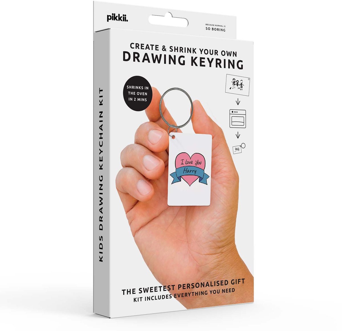 pikkii Drawing Shrink Keyring – DIY Krimpfolie Sleutelhanger Set | Creatief Knutselpakket voor Kinderen