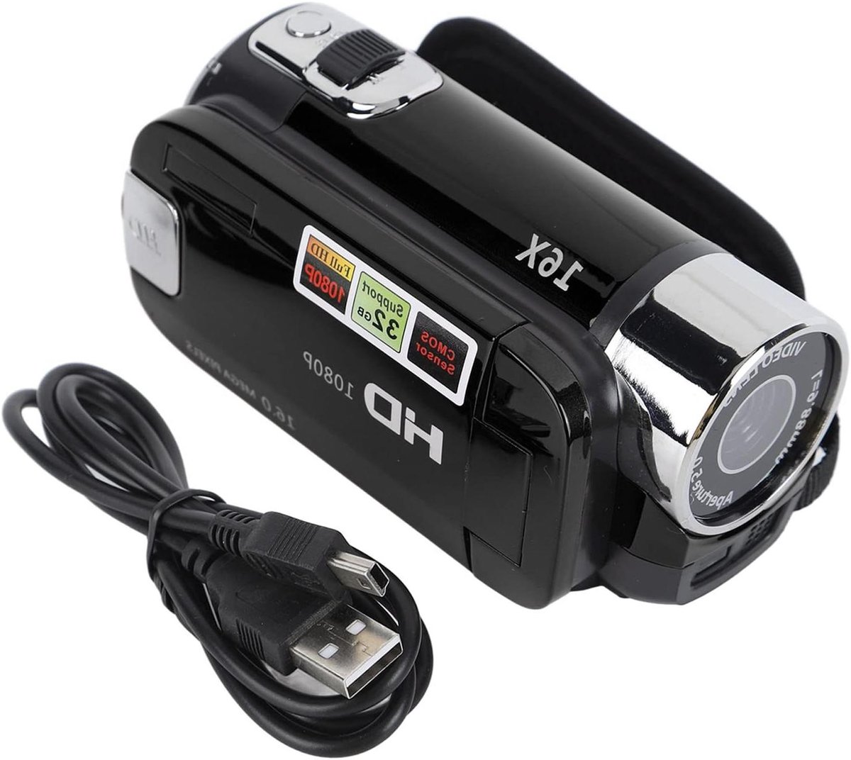 Handheld Videocamera - Digitale DV Camera - Momenten Vastleggen - Draaibaar 2.7 Inch Scherm - 1080P HD Resolutie - Zwart