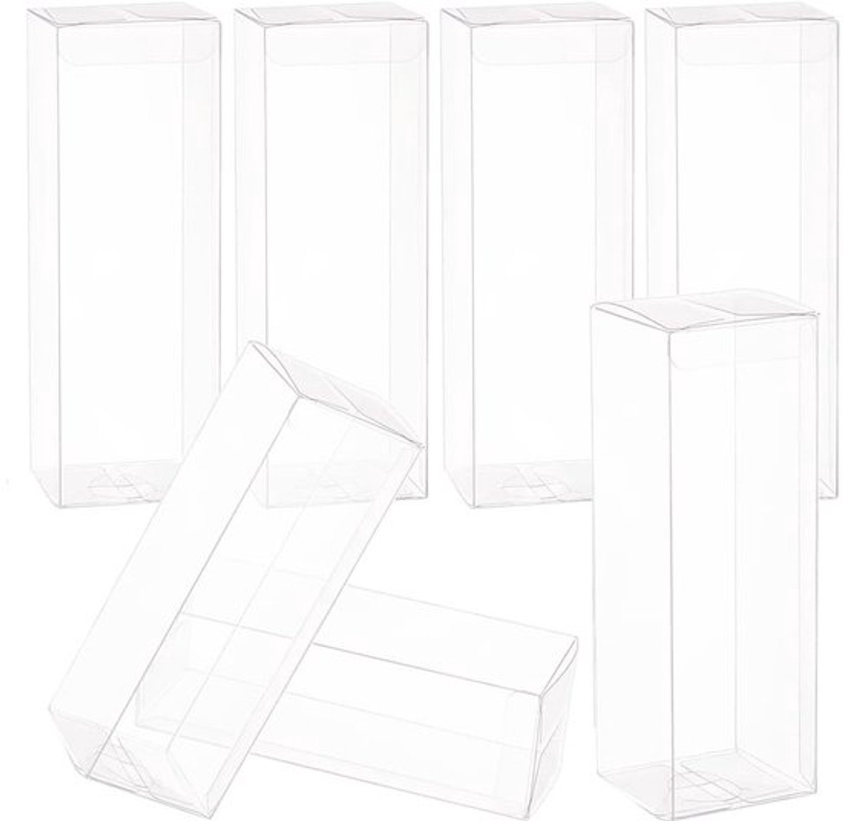 Geschenkdoosjes 30 Stuks - Doorzichtige Doosjes - PVC Doosjes - Rechthoekige Doosjes - Geschenkverpakking - 5 x 5 x 15 cm - Cadeaudoosjes
