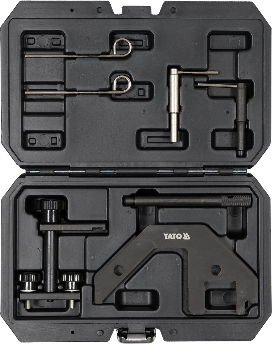 YATO Professionele Distributie Timing Blokkeerset – 7-Delig – Voor BMW Diesel (M47 & M57) – 1, 3, 5, 6, 7 Serie, X3 & X5 – Krukas & Nokkenas Borgset – Inclusief Koffer