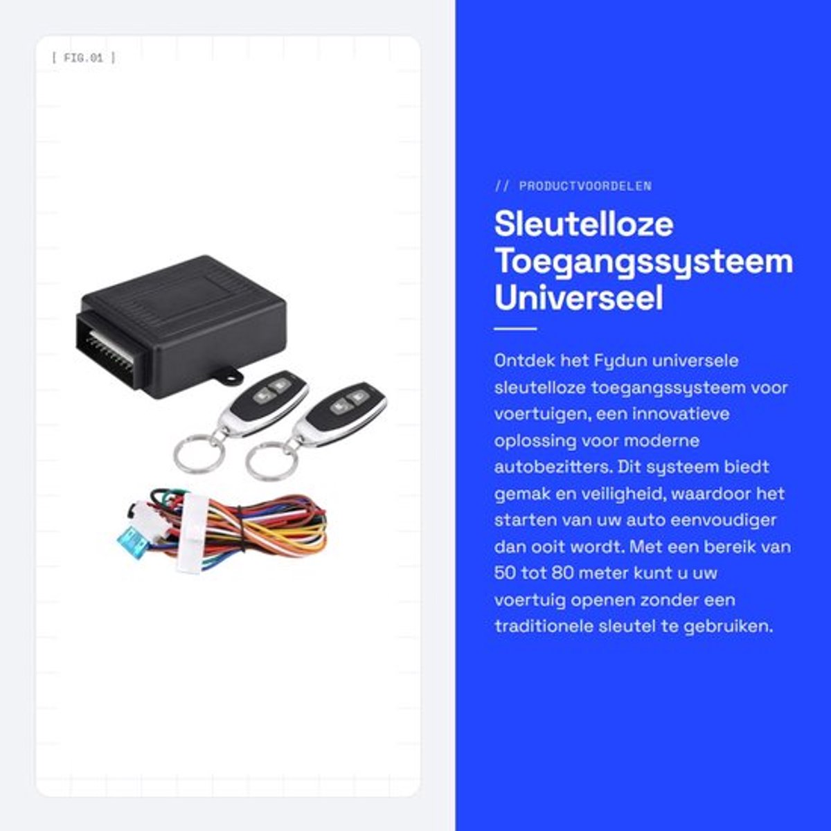 Sleutelloze Toegangssysteem - Universeel - Betrouwbaar en veilig - 433.92 MHz - Auto toegangssysteem - Geschikt voor diverse voertuigen -...