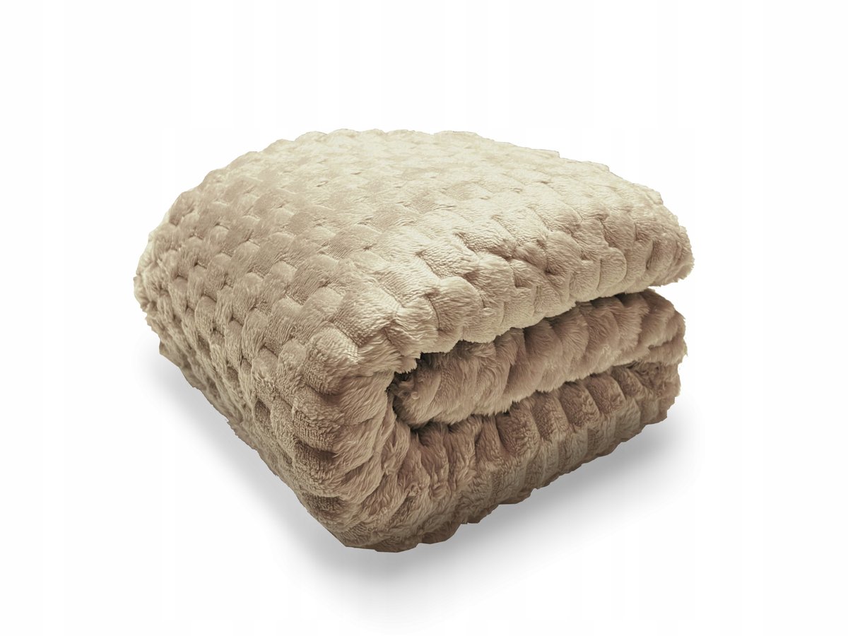 KONEY - Plaid Julia 160 x 200 cm - microvezel - Beige - 250 g/m²