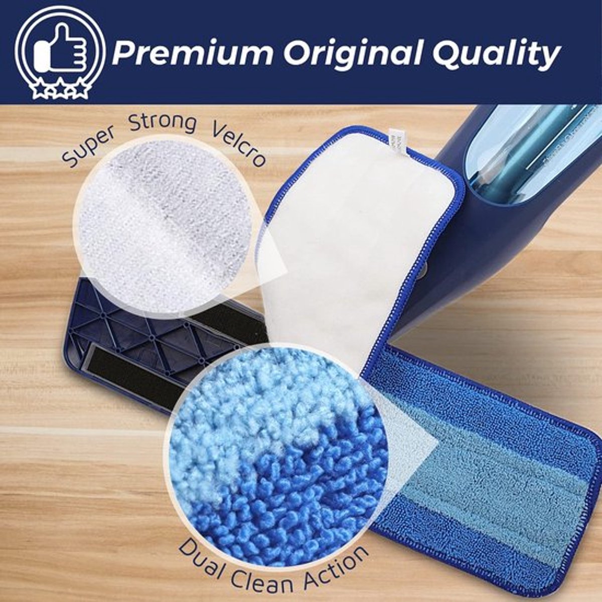 3-pack microvezel reinigingspads Geschikt voor Bona Spray Mops, Multi-Surface Floor Mop vervangende pads