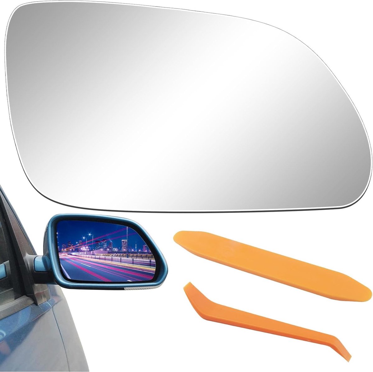 Verwarmd Vervangend Spiegelglas voor VW Polo 9N en Skoda Octavia 2004-2009 - Duidelijk Asferisch Rechtermirror voor Deurspiegel