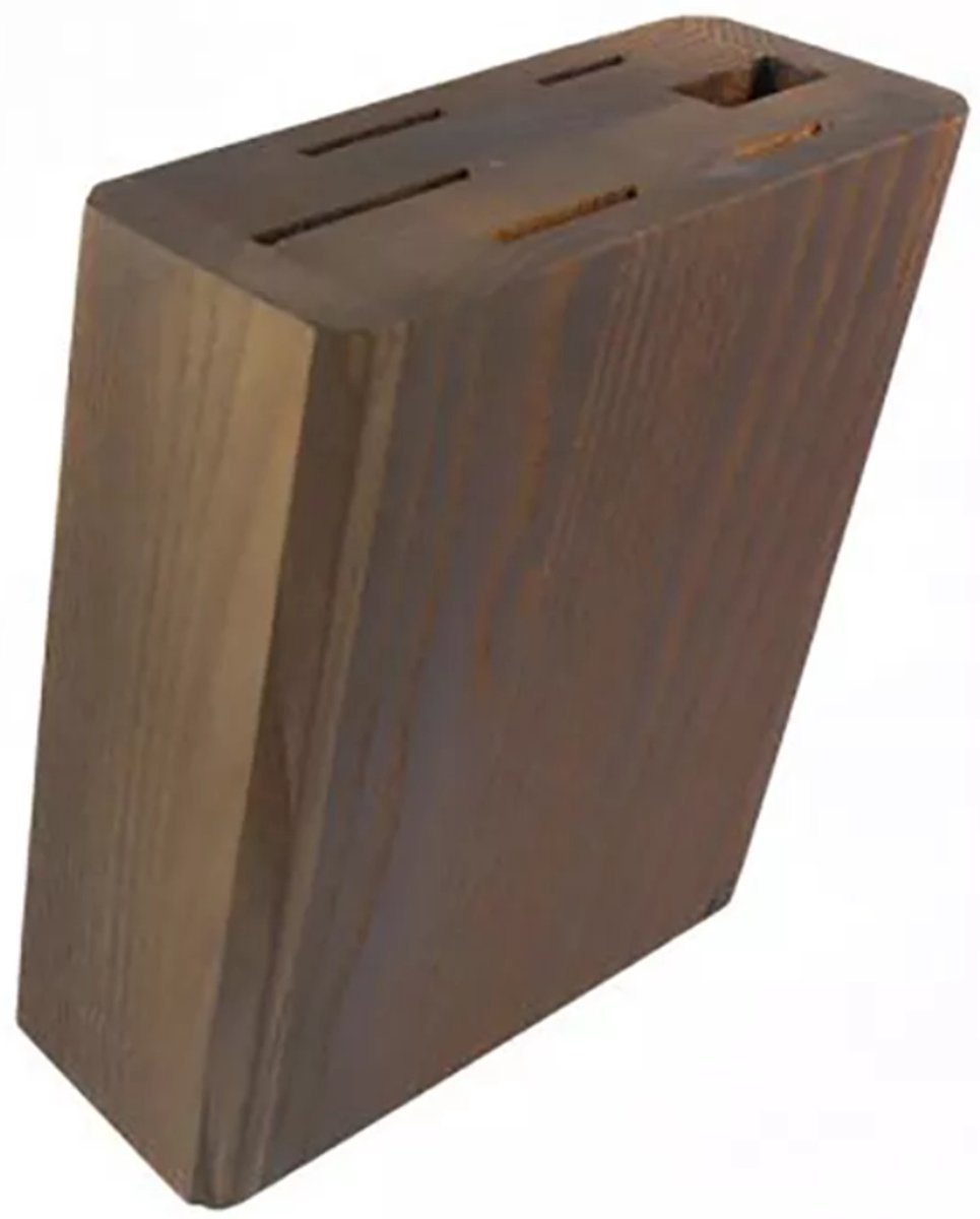 BergHOFF CooknCo Messenblok Hout – Messenhouder voor 6 Messen, Schaar & Hakbijl – Grenenhout – Antislip Voetjes