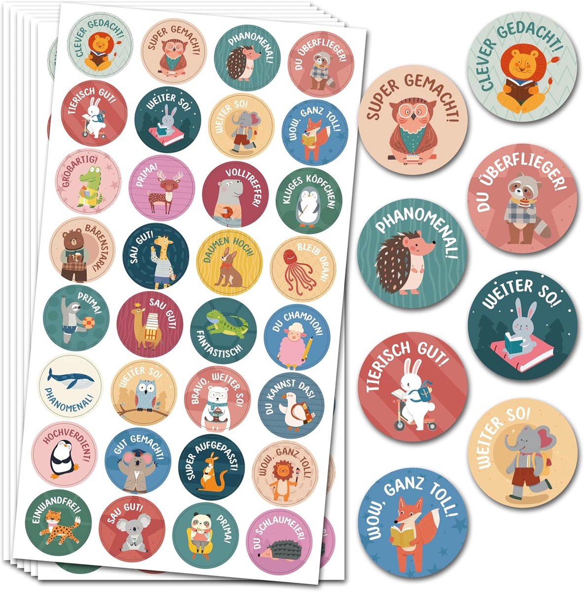 SnelShoppen - BIROYAL Beloningsstickers voor Kinderen - 500 Stuks - Kleurige Plakstickers - Perfect voor School, Feestjes en Motivatie