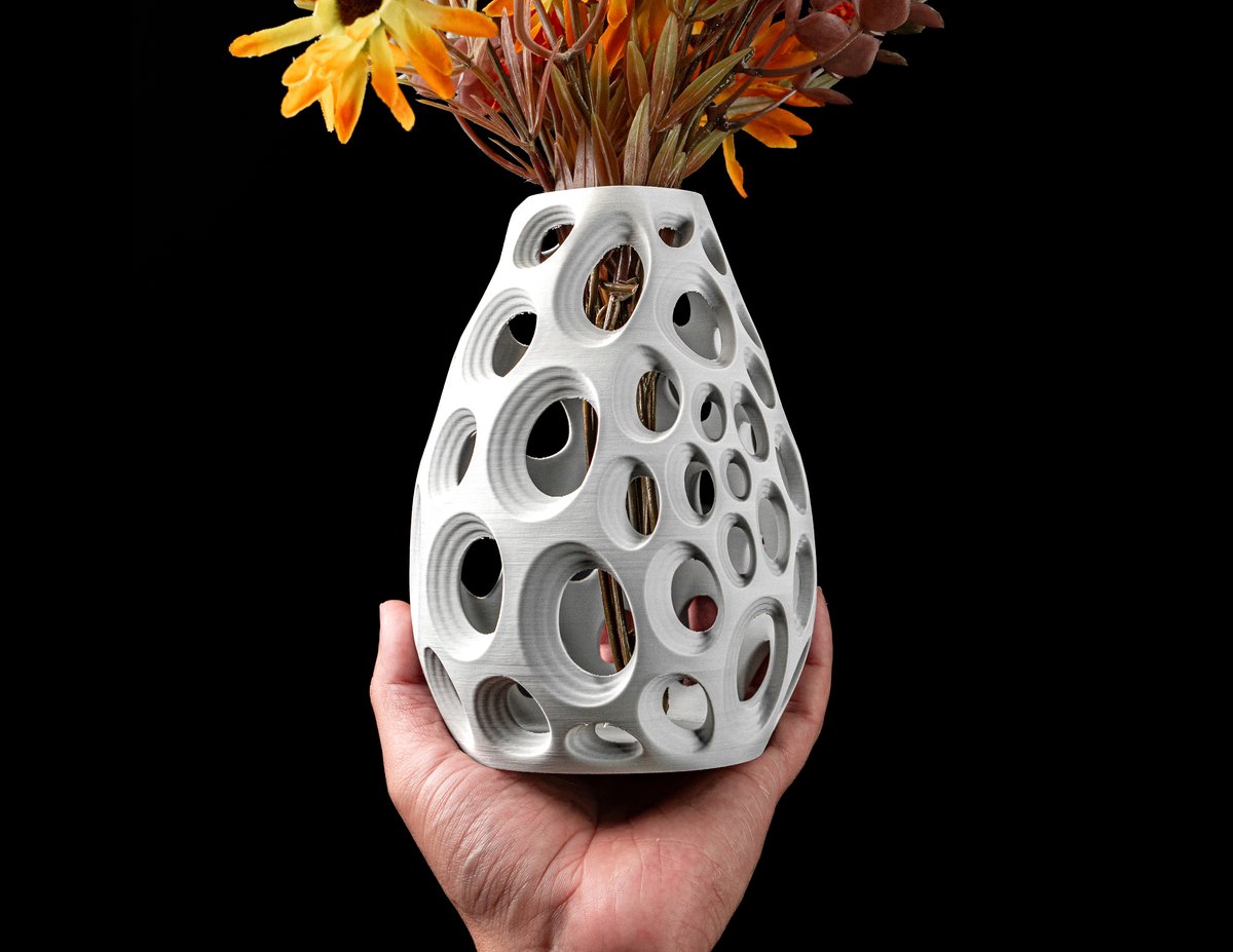 Skushy Vaas Ringoflower - Geschikt voor Bouwbloemen - Japandi Designvaas voor Droogbloemen en Kunstbloemen - Sculpturale Decoratieve Vaas - Moderne Woondecoratie