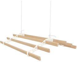 Kledingrek Plafond Katrol - Ivoor– 0.9m 6-lat plafond wasrek