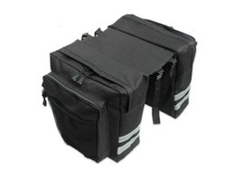 Trunk Bag, Bike Saddle Bag with Reflective Trim, Bike Rear Rack Bag, Portable Bike Pannier Bag for Grocery Shopping Commuter Long Travel Cycling Trip (zwart)