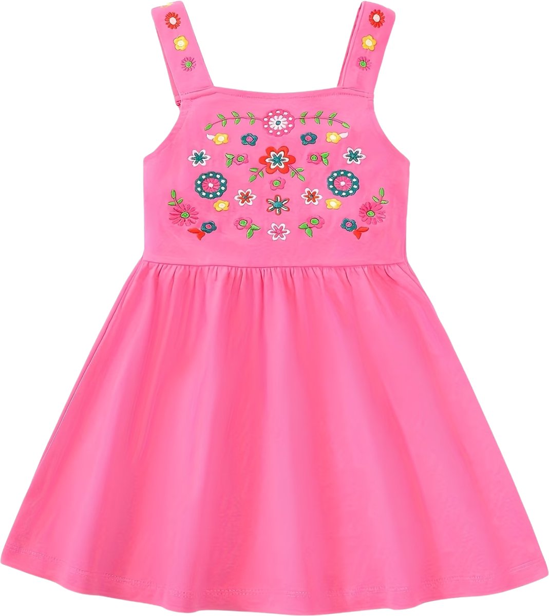 Currero Zomerjurk Meisjes Zomerjurken Kinderen Jurk Meisje Ibiza Stijl Sundress Kinderkleding Donkerroze 2 Jaar