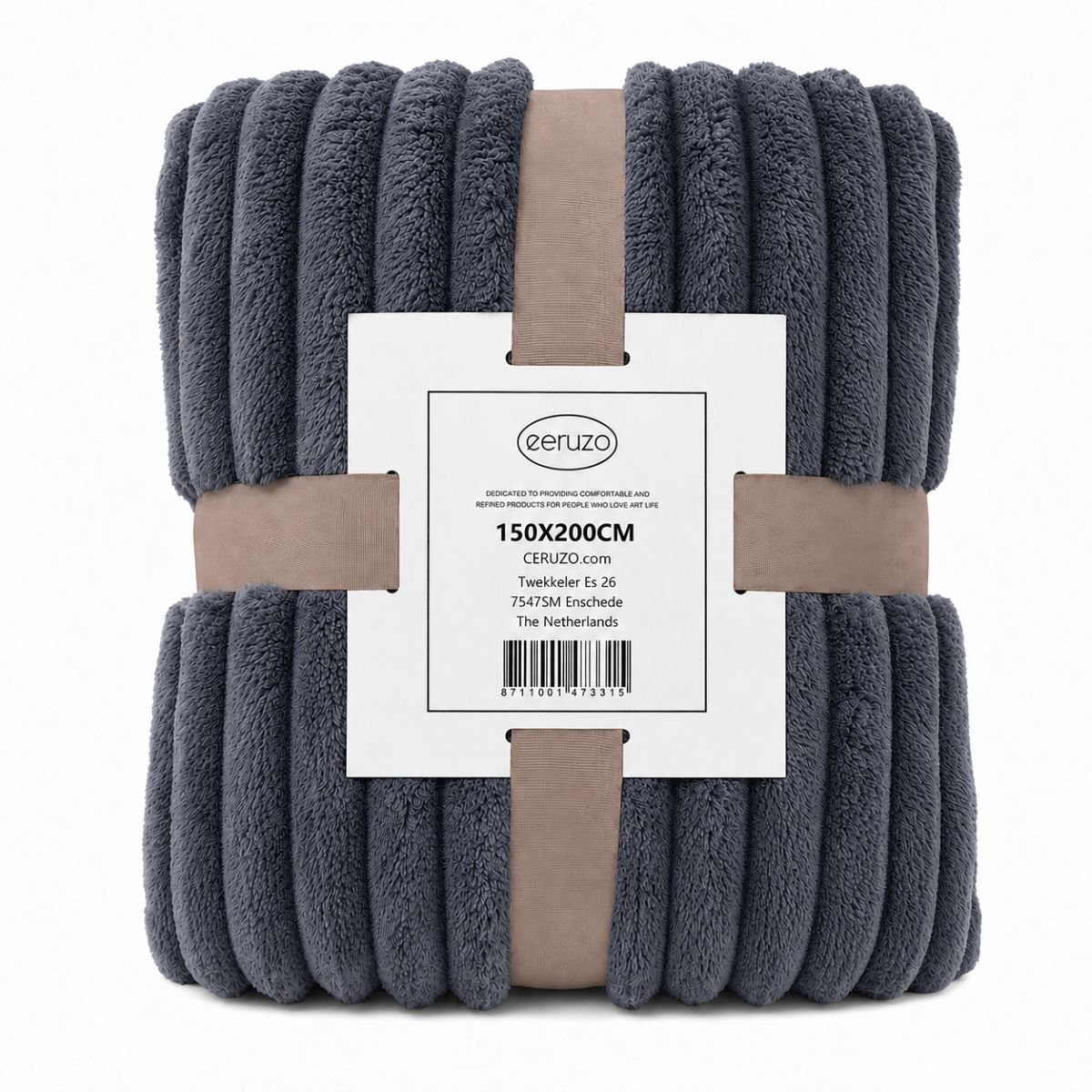 Ceruzo Fleece Deken 150x200 cm – Antraciet –Donker Grijs - Zacht – Woondeken