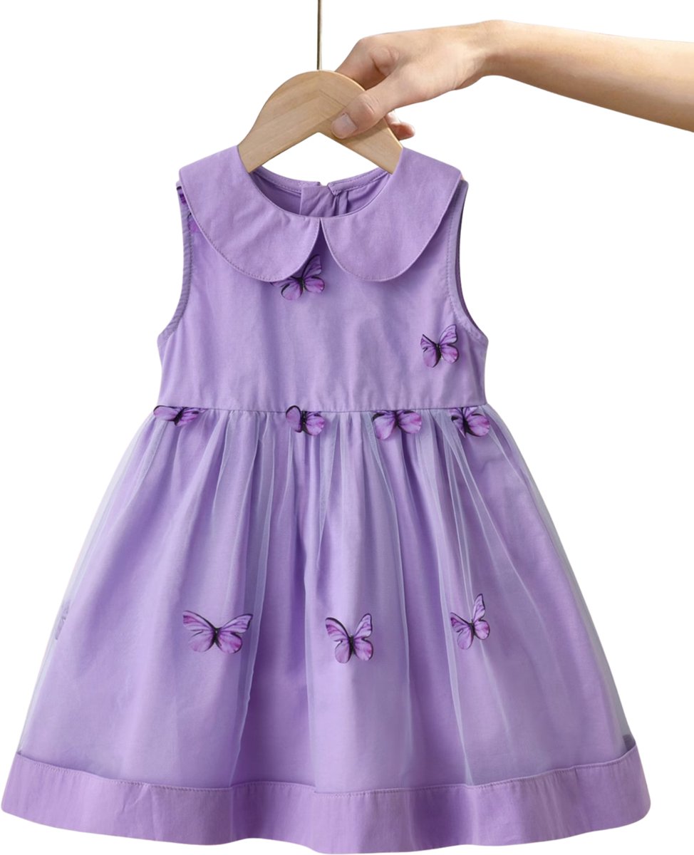Currero Zomerjurk Meisjes Zomerjurken Kinderen Jurk Meisje Ibiza Stijl Sundress Kinderkleding Violet 4-5 Jaar Paars