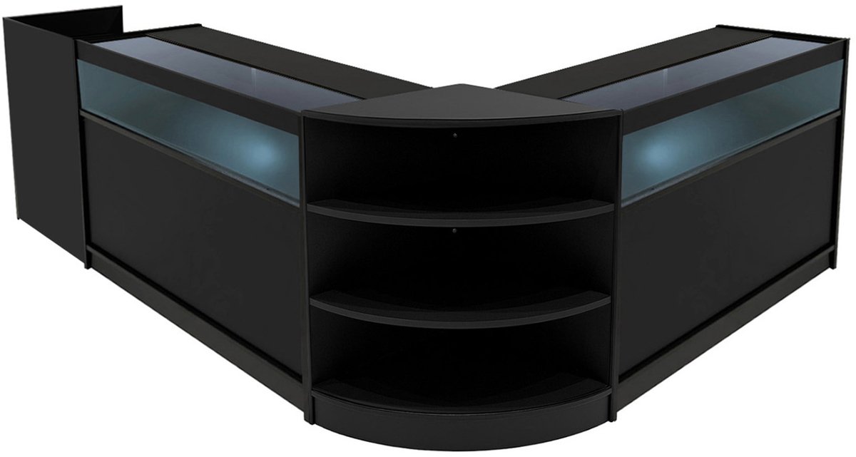 Sagittarius led winkeltoonbank set - zwart - 2x120&2x60cm - met led